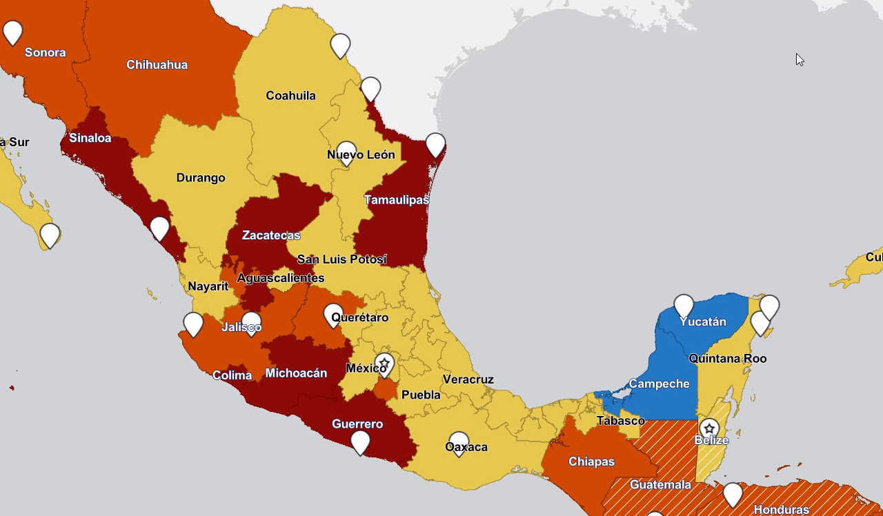 Mexico Advisory Map